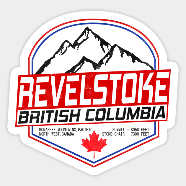 Retro Ski Revelstoke B.C Canada Skiing and Mountain Biking Paradise Sticker by ChrisWilson